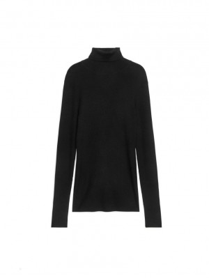 Topuri Arket Merino Lână Roll-Neck Dama Negrii | Romania-RJKB38719