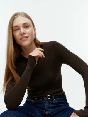 Topuri Arket Rib-Knit Merino Dama Maro Inchis | Romania-BWUZ42963