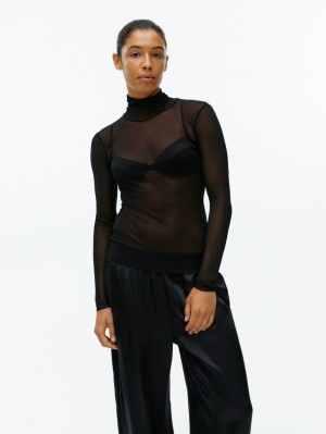 Topuri Arket Silk Roll-Neck Dama Negrii | Romania-BOAC93207