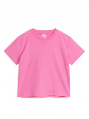 Tricouri Arket Crew-Neck Fete Roz | Romania-FGPL59728