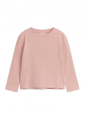 Tricouri Arket Cu Nervuri Long-Sleeve Fete Bej | Romania-FPAZ08639
