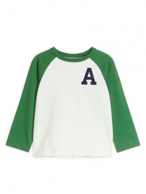 Tricouri Arket Long-Sleeve Baieti Albi Verzi | Romania-NHGV07812