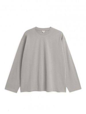Tricouri Arket Long-Sleeve Barbati Gri | Romania-IZRC24675