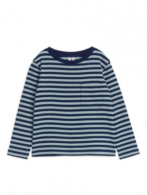 Tricouri Arket Long-Sleeved Fete Albastri Turcoaz | Romania-HXQY38046