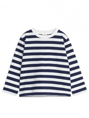 Tricouri Arket Long-Sleeved Fete Albastri Inchis | Romania-VPGO05817