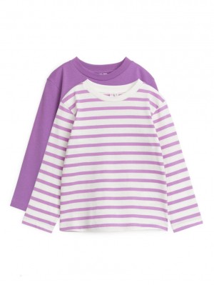 Tricouri Arket Long-Sleeved Set of 2 Fete Violet | Romania-OVPH67938