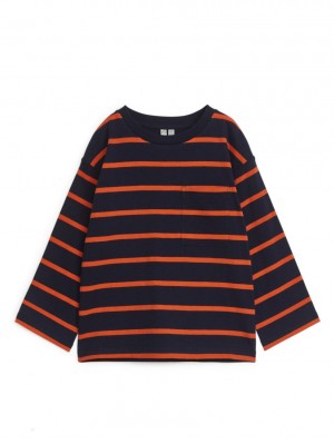 Tricouri Arket Long Sleeve Baieti Albastri Inchis | Romania-VTDP78594