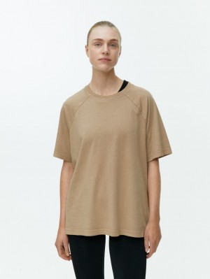 Tricouri Arket Oversized Bumbac Dama Bej | Romania-DCKM08615