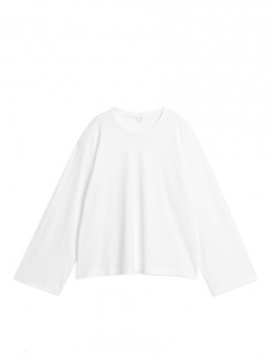 Tricouri Arket Oversized Dama Albi | Romania-EBFP90637