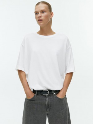Tricouri Arket Oversized Dama Albi | Romania-HRIQ54163