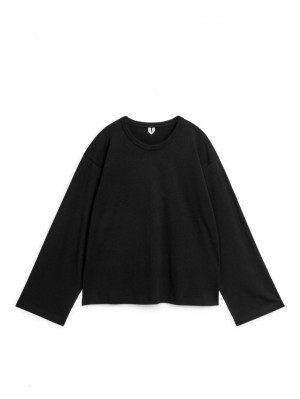 Tricouri Arket Oversized Dama Negrii | Romania-EQML30728
