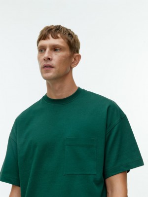 Tricouri Arket Oversized Heavyweight Barbati Verzi Inchis | Romania-NMLW15629