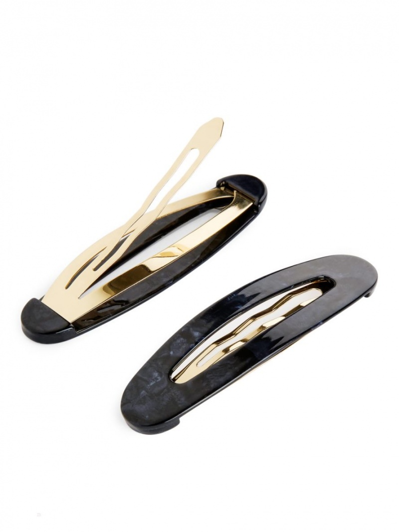 Accesorii De Par Arket Hair Clips Set of 2 Dama Negrii | Romania-QWNL46521