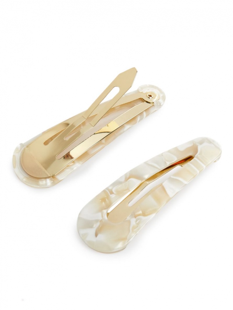 Accesorii De Par Arket Hair Clips Set of 2 Dama Albi | Romania-FOIT70418