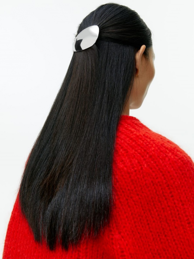 Accesorii De Par Arket Oval Hair Barrette Dama Argintii | Romania-CMZR76035
