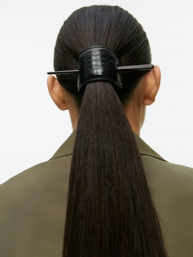 Accesorii De Par Arket Piele Hair Barrette Dama Negrii | Romania-DSNK35720