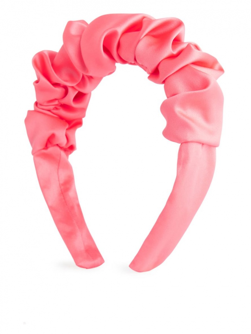 Accesorii De Par Arket Ruched Satin Alice Band Fete Roz | Romania-LKPR18764