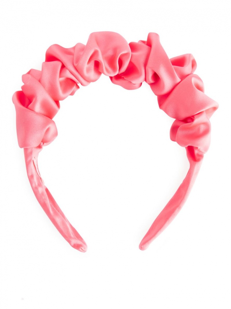 Accesorii De Par Arket Ruched Satin Alice Band Fete Roz | Romania-LKPR18764