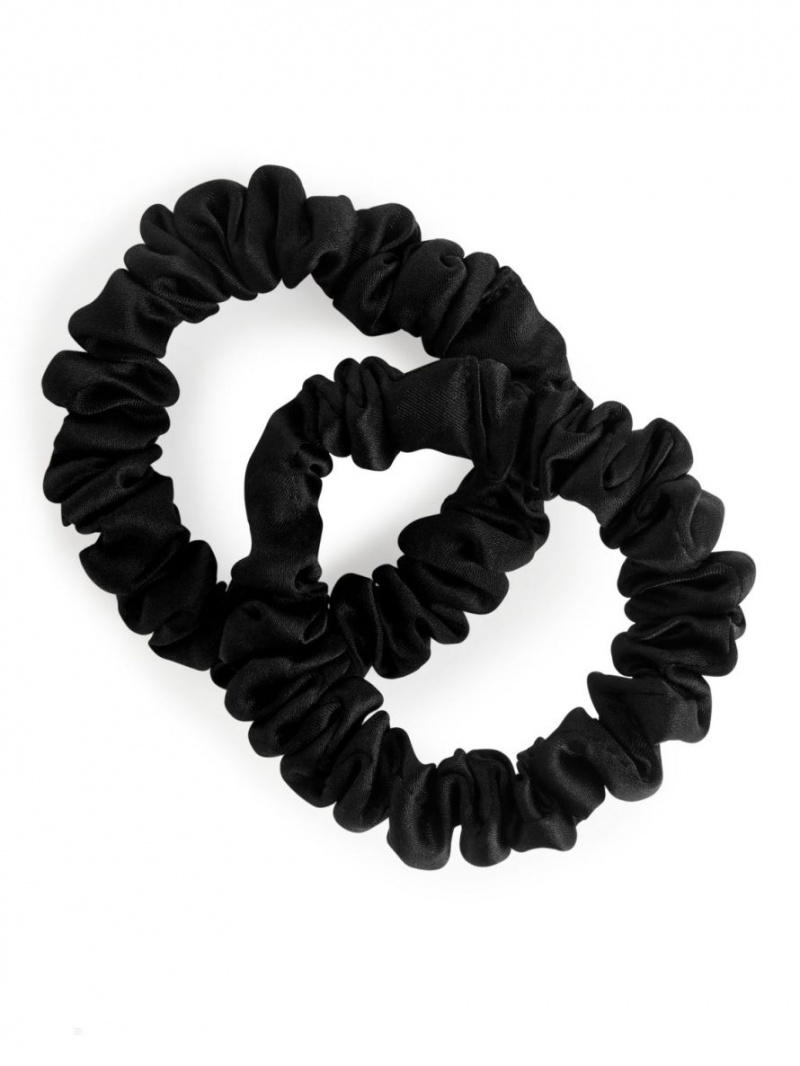 Accesorii De Par Arket Silk Scrunchies Dama Negrii | Romania-YJPR48296
