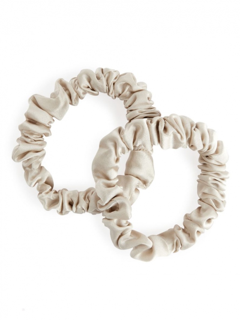 Accesorii De Par Arket Silk Scrunchies Dama Bej Deschis | Romania-FZBC16709