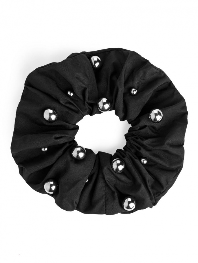 Accesorii De Par Arket Taffeta Embellished Scrunchie Dama Negrii | Romania-WQDT35276