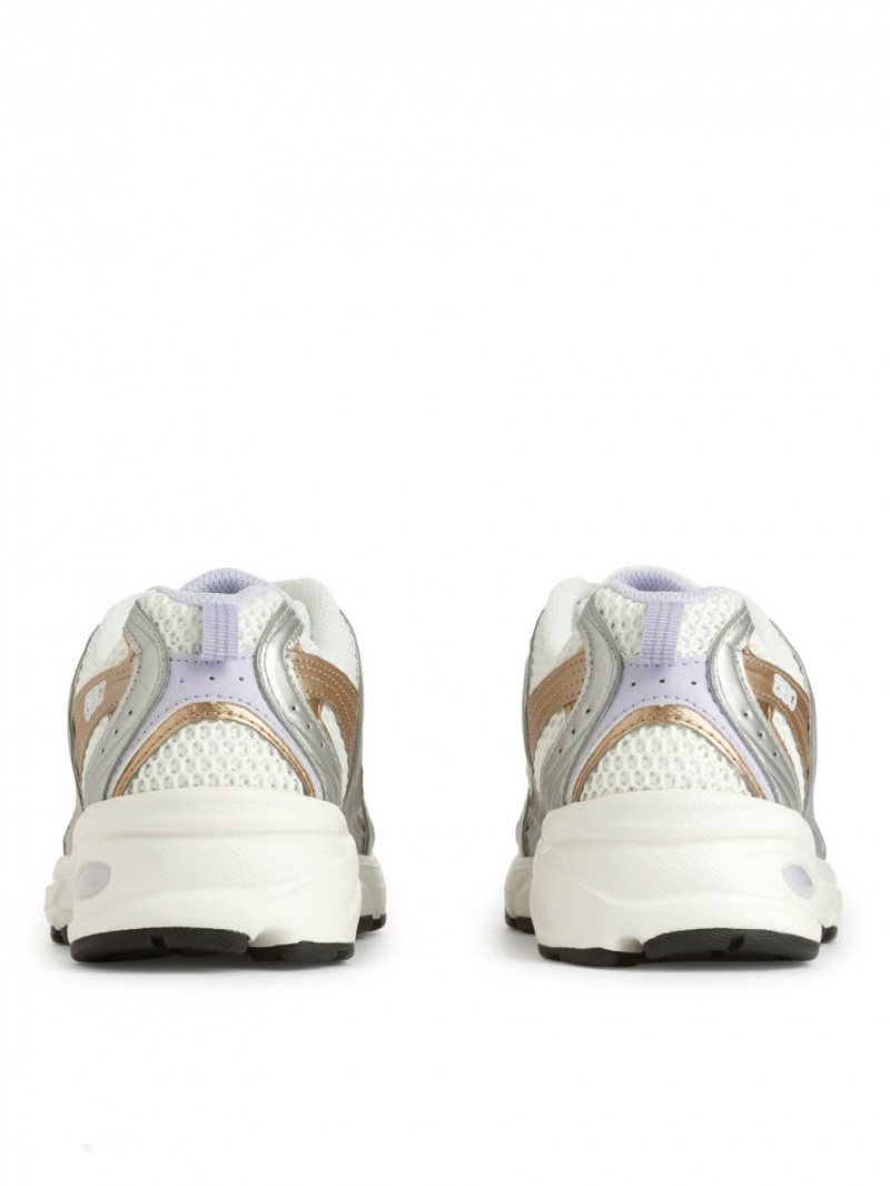 Adidasi Arket New Balance 530 Dama Albi Argintii Aurii | Romania-JHMD27534