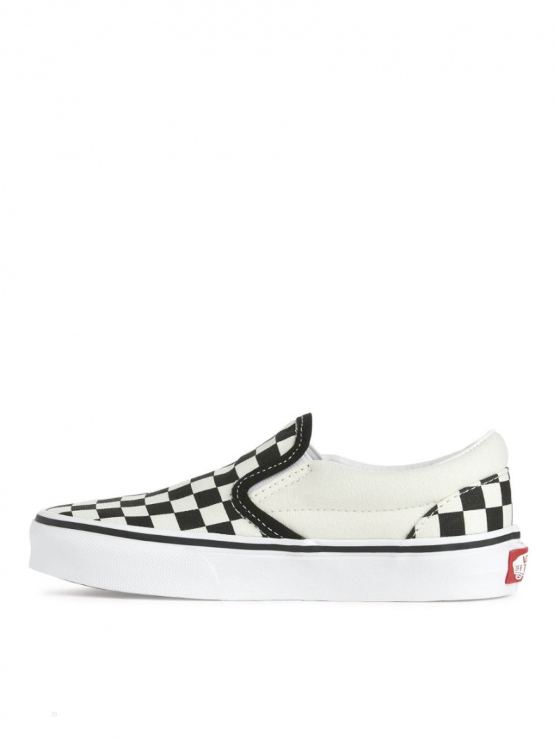 Adidasi Arket Vans Toddler Clasici Slip-On Fete Albi Negrii | Romania-UOFA31429