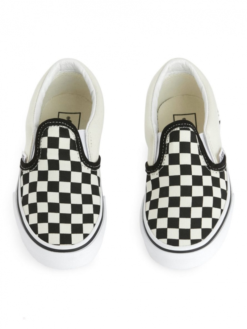 Adidasi Arket Vans Toddler Clasici Slip-On Fete Albi Negrii | Romania-UOFA31429