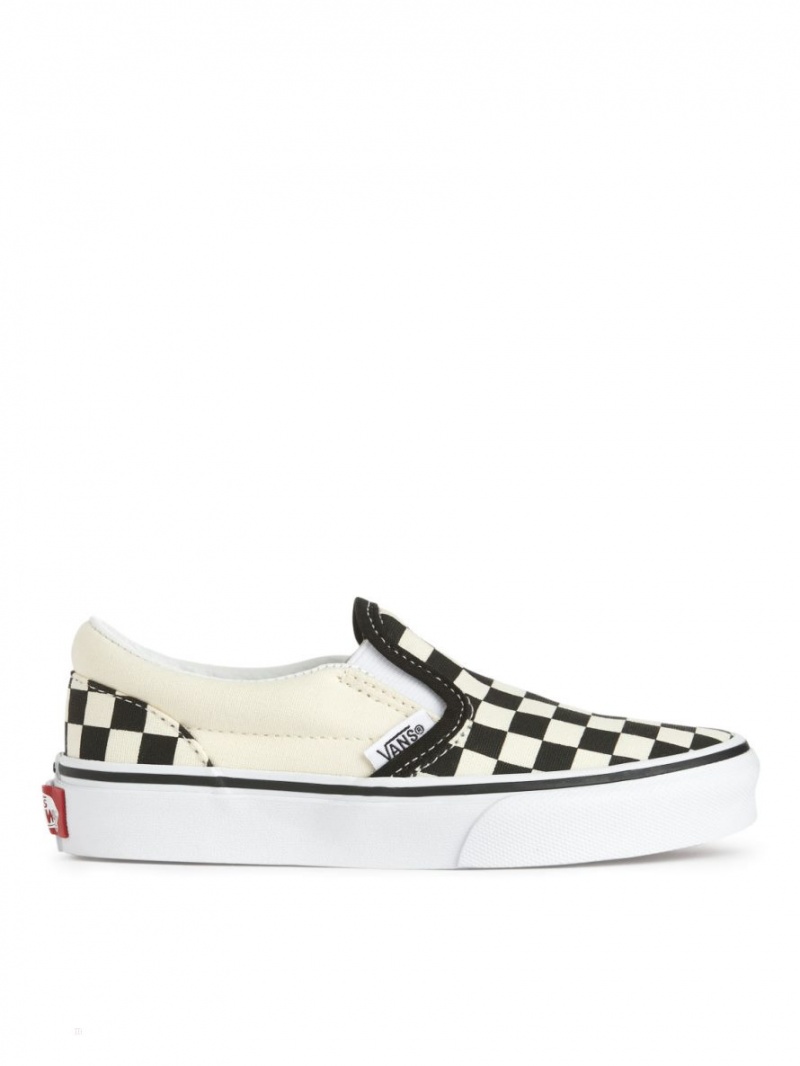 Adidasi Arket Vans Toddler Clasici Slip-On Fete Albi Negrii | Romania-UOFA31429