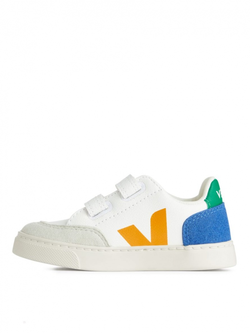 Adidasi Arket Veja V-12 Kids' Fete Albi Galbeni Albastri | Romania-APVO24358