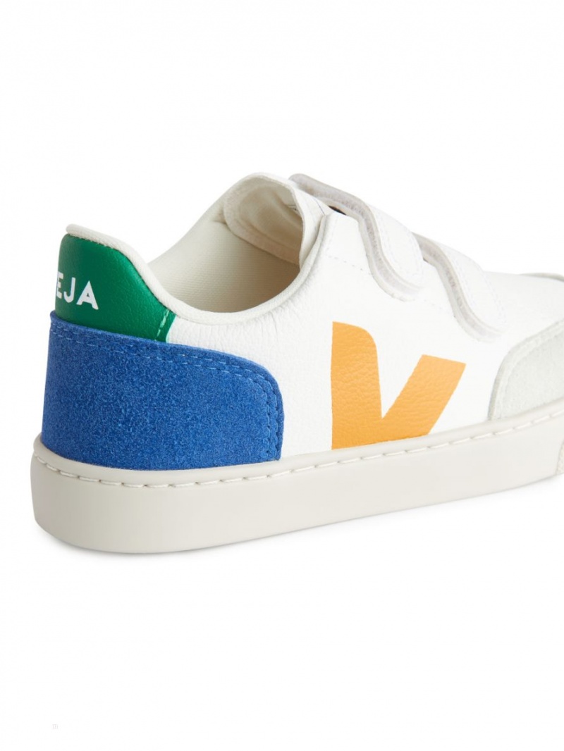 Adidasi Arket Veja V-12 Kids' Fete Albi Galbeni Albastri | Romania-APVO24358