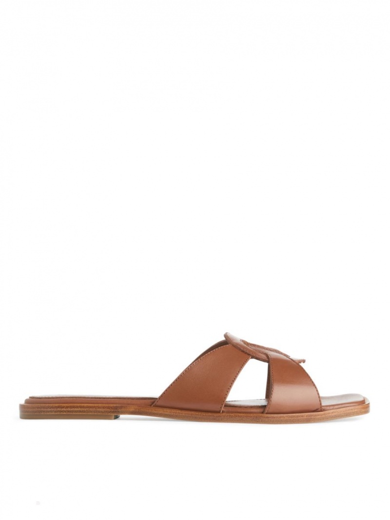 Balerini Arket Plati Piele Slip-Ins Dama Maro | Romania-SLOZ12608