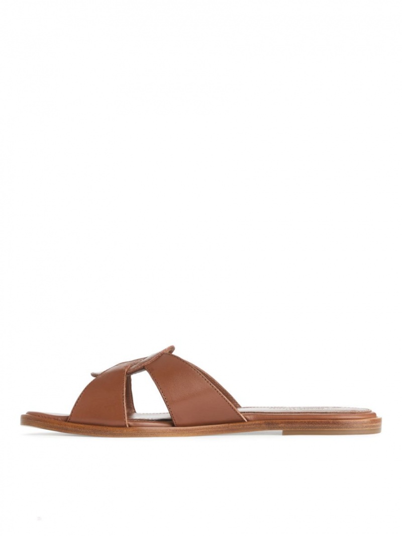 Balerini Arket Plati Piele Slip-Ins Dama Maro | Romania-SLOZ12608
