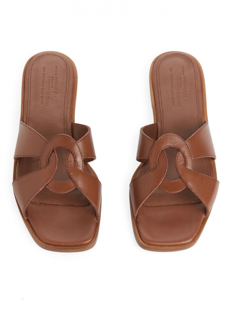 Balerini Arket Plati Piele Slip-Ins Dama Maro | Romania-SLOZ12608