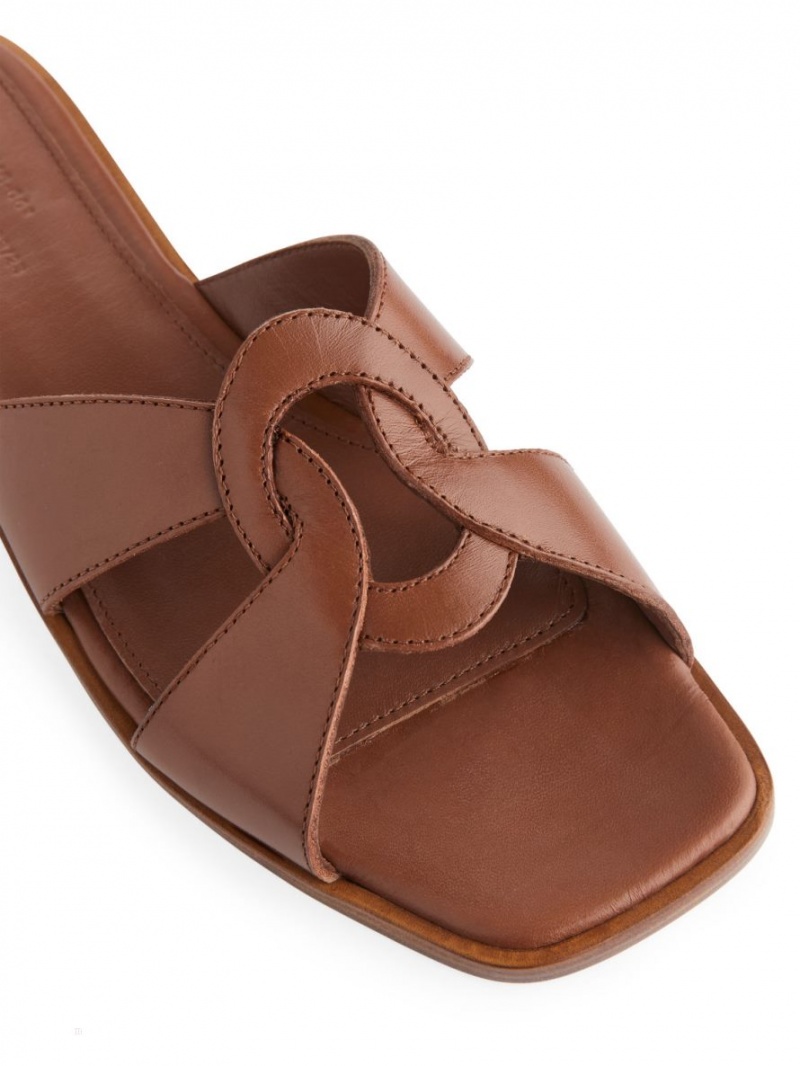 Balerini Arket Plati Piele Slip-Ins Dama Maro | Romania-SLOZ12608