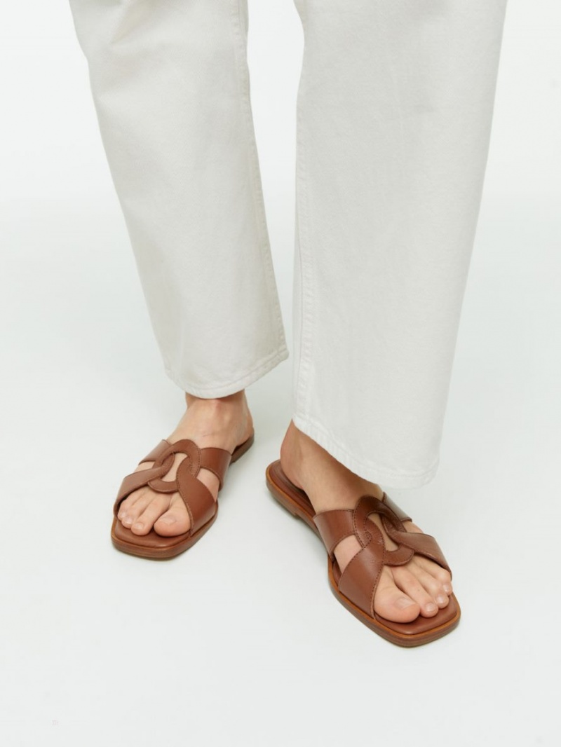 Balerini Arket Plati Piele Slip-Ins Dama Maro | Romania-SLOZ12608