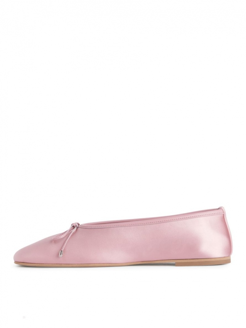 Balerini Arket Satin Dama Roz | Romania-PQJY86403