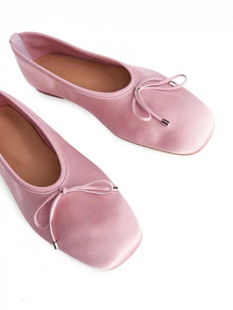 Balerini Arket Satin Dama Roz | Romania-PQJY86403