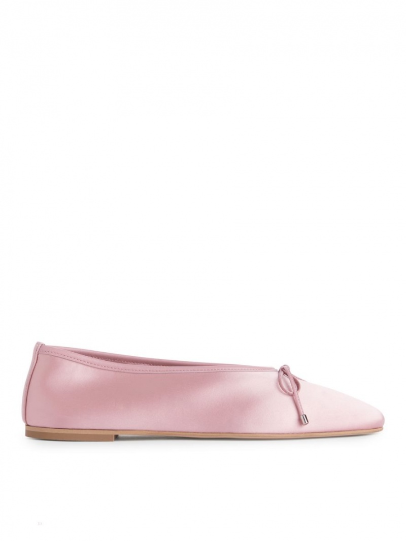 Balerini Arket Satin Dama Roz | Romania-PQJY86403