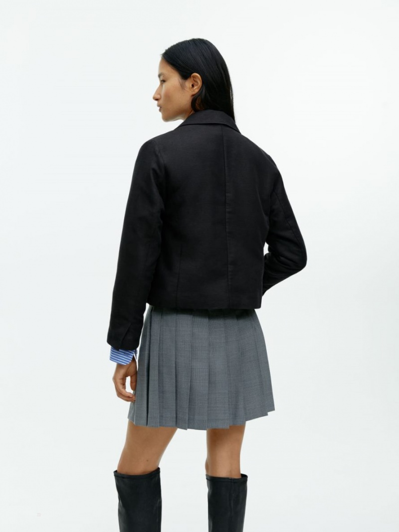 Blazer Arket Cargo Bumbac-Hemp Dama Negrii | Romania-MSYV24108