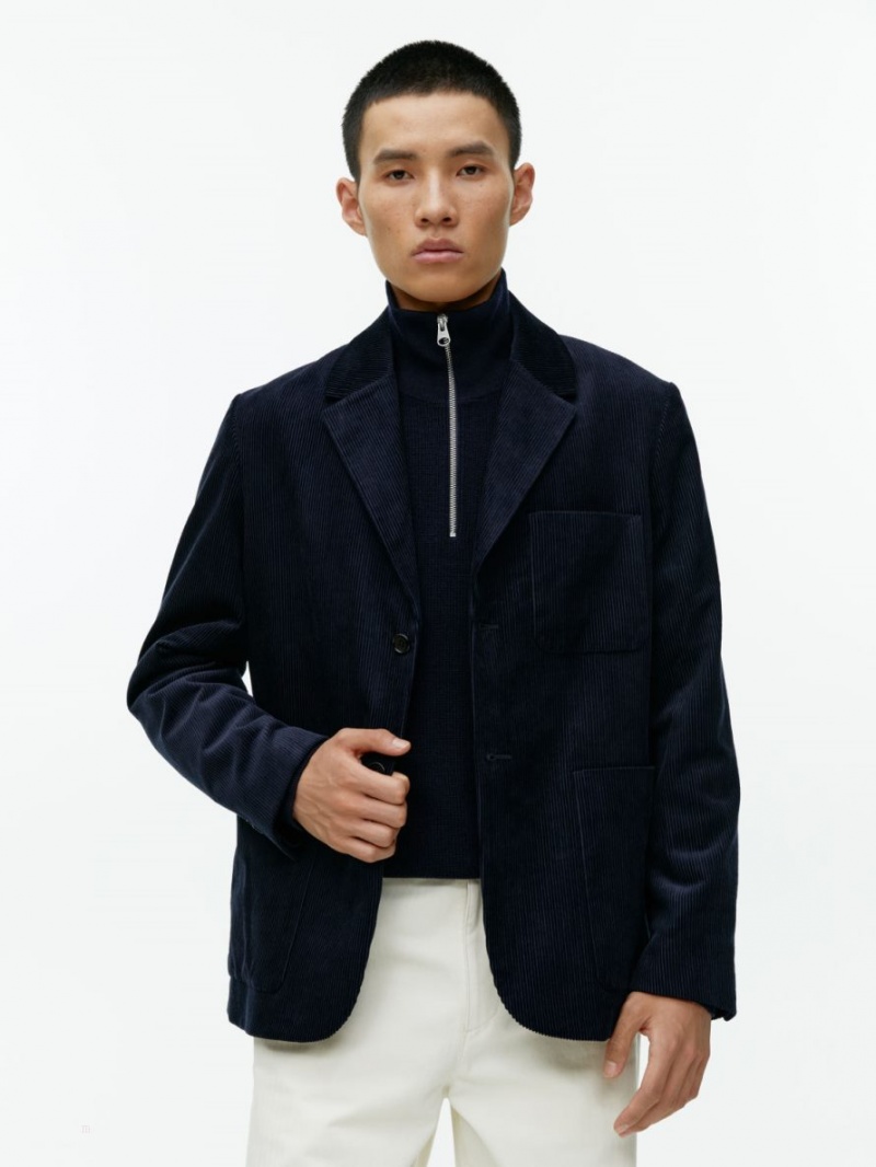 Blazer Arket Corduroy Barbati Albastri Inchis | Romania-MJZY16952