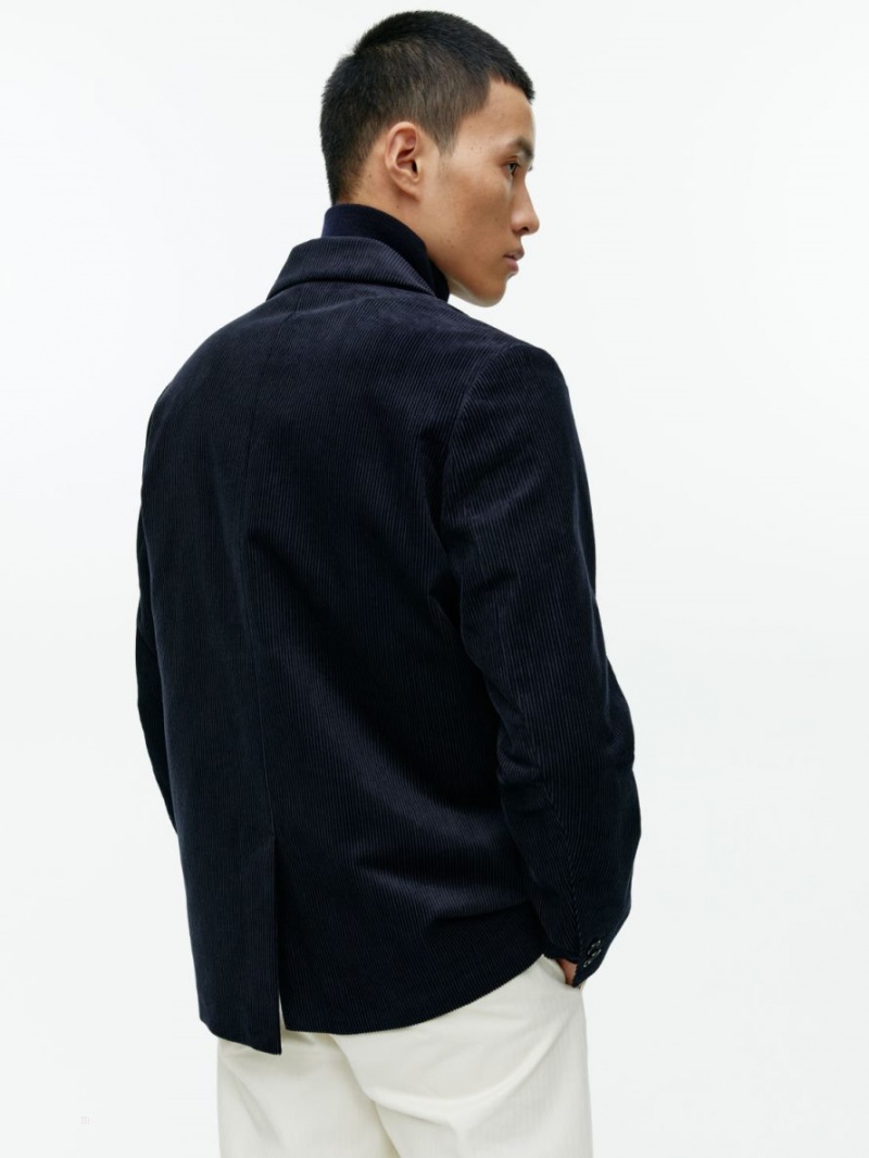 Blazer Arket Corduroy Barbati Albastri Inchis | Romania-MJZY16952