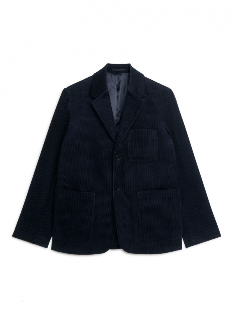 Blazer Arket Corduroy Barbati Albastri Inchis | Romania-MJZY16952