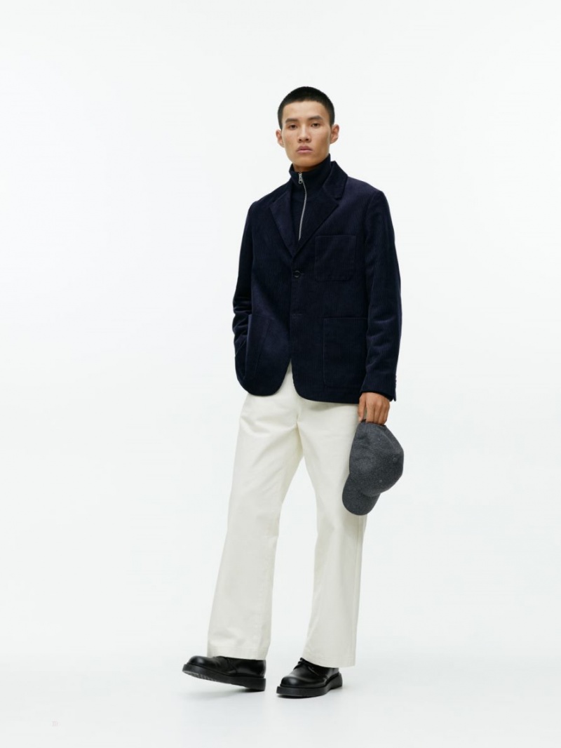 Blazer Arket Corduroy Barbati Albastri Inchis | Romania-MJZY16952
