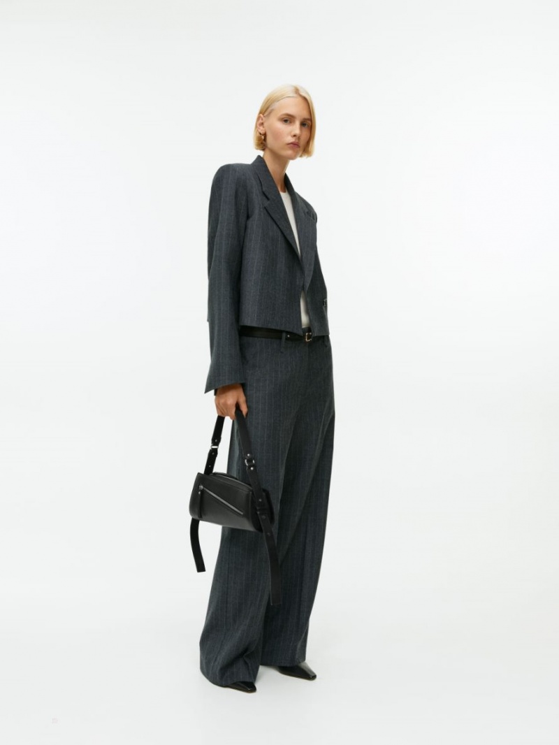 Blazer Arket Cropped Lână Blend Dama Gri Inchis | Romania-RLNS39516