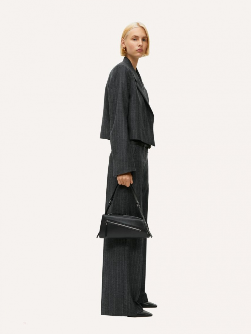 Blazer Arket Cropped Lână Blend Dama Gri Inchis | Romania-RLNS39516
