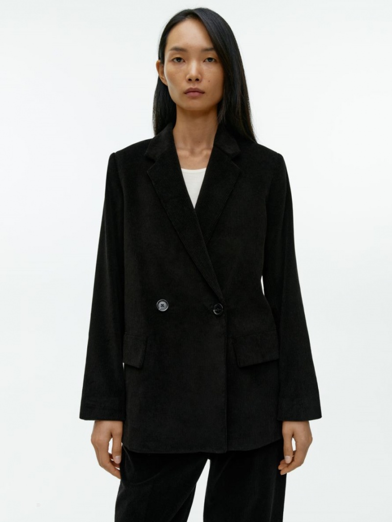 Blazer Arket Double-Breasted Corduroy Dama Negrii | Romania-GLJC09172