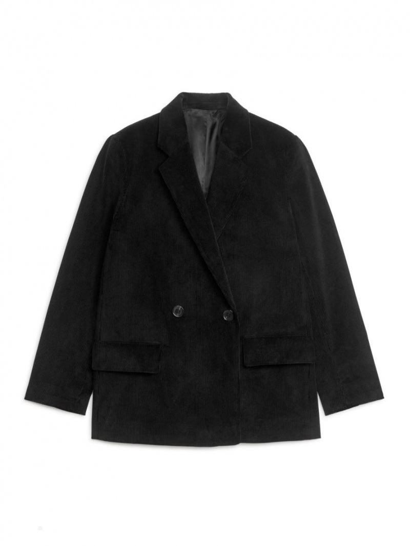 Blazer Arket Double-Breasted Corduroy Dama Negrii | Romania-GLJC09172