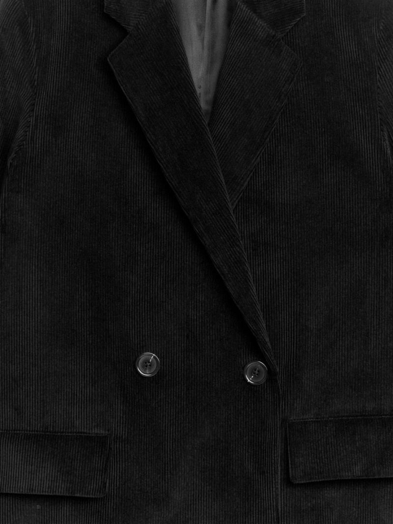 Blazer Arket Double-Breasted Corduroy Dama Negrii | Romania-GLJC09172