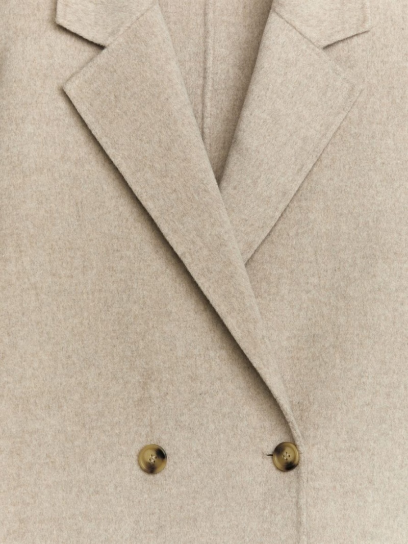 Blazer Arket Double-Breasted Lână Dama Bej | Romania-VSYJ40278